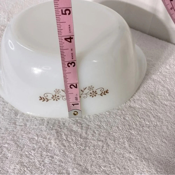 Vintage Dynaware Pyr O Rey Round Casserole With Lid Brown Floral Milk Glass - Picture 13 of 15